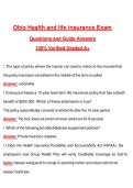 Ohio Life & Health Insurance Exam &lpar;Latest 2026&sol;2027 Update&rpar; Complete Questions and Guide Answers&comma; 100&percnt; Verified Graded A&plus;