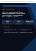 GMS 6440 Comprehensive Fundamentals of Medical Physiology Final Exam Actual Exam 2026&sol;2027 &ndash; Complete Exam-Style Questions &vert; 100&percnt; Verified &ndash; Pass Guaranteed &ndash; A&plus; Graded