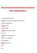 Ohio Life Insurance Exam &lpar;Latest 2026&sol;2027 Update&rpar; Complete Questions and Guide Answers&comma; 100&percnt; Verified Graded A&plus;