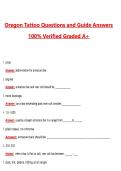Oregon Tattoo 2026 &vert; Complete Questions and Guide Answers&comma; 100&percnt; Verified Graded A&plus;
