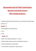 Ornamental and Turf Pest Control Exam &lpar;Latest 2026&sol;2027 Update&rpar; Complete Questions and Guide Answers&comma; 100&percnt; Verified Graded A&plus;