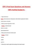 OTP 2 Final Exam &lpar;Latest 2026&sol;2027 Update&rpar; Complete Questions and Guide Answers&comma; 100&percnt; Verified Graded A&plus;