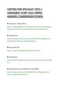 CERTIFIED PEER SPECIALIST TESTS 2&NewLine;ASSESSMENT SCRIPT 2026 VERIFIED&NewLine;ANSWERS COMPREHENSIVE REVIEW