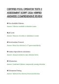 CERTIFIED POOL OPERATOR TESTS 2&NewLine;ASSESSMENT SCRIPT 2026 VERIFIED&NewLine;ANSWERS COMPREHENSIVE REVIEW