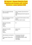 Bio beyond - Disease Detective Exam&NewLine;Questions and Answers with Verified&NewLine;Solutions &vert; Latest Updated 2026