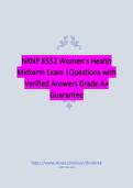 NRNP 6552 Women&rsquo;s Health Midterm Exam &vert;Questions with Verified Answers Grade A&plus; Guarantee