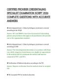 CERTIFIED PROVIDER CREDENTIALING&NewLine;SPECIALIST EXAMINATION SCRIPT 2026&NewLine;COMPLETE QUESTIONS WITH ACCURATE&NewLine;ANSWERS