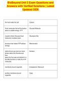 BioBeyond Unit 5 Exam Questions and&NewLine;Answers with Verified Solutions &vert; Latest&NewLine;Updated 2026