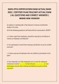 NAPA CPFA CERTIFICATION EXAM ACTUAL EXAM 2026 &vert; CERTIFIED PLAN FIDUCIARY ACTUAL EXAM  ALL QUESTIONS AND CORRECT ANSWERS &vert; BRAND NEW VERSION&excl;