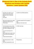 Biobeyond Unit 4- Rise of the Animals Exam&NewLine;Questions and Answers with Verified&NewLine;Solutions &vert; Latest Updated 2026&NewLine;