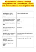 BioBeyond Unit 6&colon; Energy Challenge&NewLine;Phosynthesis Exam Questions and Answers&NewLine;with Verified Solutions &vert; Latest Updated 2026