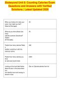 Biobeyond Unit 8&colon; Counting Calories Exam&NewLine;Questions and Answers with Verified&NewLine;Solutions &vert; Latest Updated 2026&NewLine;
