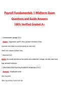 Payroll Fundamentals 1 Midterm Exam &lpar;Latest 2026&sol;2027 Update&rpar; Complete Questions and Guide Answers&comma; 100&percnt; Verified Graded A&plus;