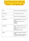Unit 6 Biobeyond Study Guide Exam&NewLine;Questions and Answers with Verified&NewLine;Solutions &vert; Latest Updated 2026&NewLine;