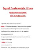Payroll Fundamentals 1 Exam &lpar;Latest 2026&sol;2027 Update&rpar; Complete Questions and Guide Answers&comma; 100&percnt; Verified Graded A&plus;