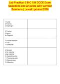 Lab Practical 2 BIO 151 DCCC Exam&NewLine;Questions and Answers with Verified&NewLine;Solutions &vert; Latest Updated 2026&NewLine;