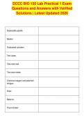 DCCC BIO 150 Lab Practical 1 Exam&NewLine;Questions and Answers with Verified&NewLine;Solutions &vert; Latest Updated 2026&NewLine;