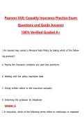 Pearson VUE Casualty Insurance Practice Exam &lpar;Latest 2026&sol;2027 Update&rpar; Complete Questions and Guide Answers&comma; 100&percnt; Verified Graded A&plus;