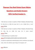 Pearson VUE Maine Real Estate Exam &lpar;Latest 2026&sol;2027 Update&rpar; Complete Questions and Guide Answers&comma; 100&percnt; Verified Graded A&plus;