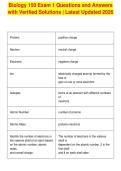 DCCC BIO 150 Final Exam Study Guide&NewLine;Questions and Answers with Verified&NewLine;Solutions &vert; Latest Updated 2026&NewLine;