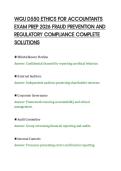 WGU D550 ETHICS FOR ACCOUNTANTS&NewLine;EXAM PREP 2026 FRAUD PREVENTION AND&NewLine;REGULATORY COMPLIANCE COMPLETE&NewLine;SOLUTIONS