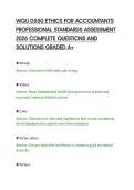 WGU D550 ETHICS FOR ACCOUNTANTS&NewLine;PROFESSIONAL STANDARDS ASSESSMENT&NewLine;2026 COMPLETE QUESTIONS AND&NewLine;SOLUTIONS GRADED A&plus;