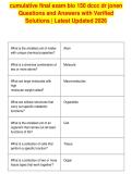 cumulative final exam bio 150 dccc dr jonen&NewLine;Questions and Answers with Verified&NewLine;Solutions &vert; Latest Updated 2026&NewLine;