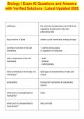 Biology I Exam &num;2 Questions and Answers&NewLine;with Verified Solutions &vert; Latest Updated 2026