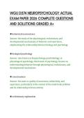 WGU D574 NEUROPSYCHOLOGY ACTUAL&NewLine;EXAM PAPER 2026 COMPLETE QUESTIONS&NewLine;AND SOLUTIONS GRADED A&plus;