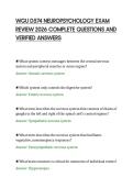 WGU D574 NEUROPSYCHOLOGY EXAM&NewLine;REVIEW 2026 COMPLETE QUESTIONS AND&NewLine;VERIFIED ANSWERS