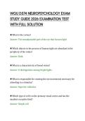 WGU D574 NEUROPSYCHOLOGY EXAM&NewLine;STUDY GUIDE 2026 EXAMINATION TEST&NewLine;WITH FULL SOLUTION