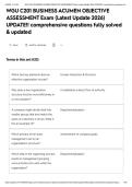 WGU C201 BUSINESS ACUMEN OBJECTIVE ASSESSMENT Exam &lpar;Latest Update 2026&rpar; UPDATE&excl;&excl; comprehensive questions fully solved & updated&NewLine;&NewLine;
