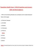 Population Health Exam 1 NCLEX Questions &lpar;Latest 2026&sol;2027 Update&rpar; Complete Questions and Guide Answers&comma; 100&percnt; Verified Graded A&plus;