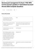 General pest management 7a Exam &vert; With 100&percnt; Correct Answers graded A&plus; Guaranteed Success&excl;&excl; Newest 2026 Complete Questions&NewLine;&NewLine;