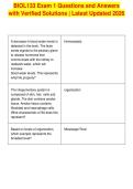 BIOL133 Exam 1 Questions and Answers&NewLine;with Verified Solutions &vert; Latest Updated 2026