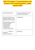 BIOL133 Chapter 17 Exam Questions and&NewLine;Answers with Verified Solutions &vert; Latest&NewLine;Updated 2026