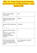 BIOL 133 - Exam 2 Study Guide Questions&NewLine;and Answers with Verified Solutions &vert; Latest&NewLine;Updated 2026&NewLine;