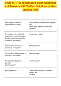 BIOD 151 &lpar;12&rpar;-compressed Exam Questions&NewLine;and Answers with Verified Solutions &vert; Latest&NewLine;Updated 2026