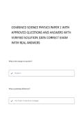 COMBINED SCIENCE - PHYSICS PAPER WITH CORRECT QUESTIONS AND ANSWERS 100&percnt; VERIFIED SOLUTIONS