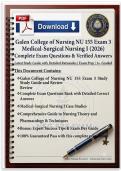 NU 155 Exam 3 Medical-Surgical Nursing I &lpar;2026&rpar; &vert; Complete Exam Questions & Verified Answers &vert; Galen College of Nursing &vert; Latest Study Guide with Detailed Rationales &vert; Exam Prep &vert; A&plus; Graded