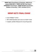NRNP 6675 Final Exam &vert; 2 Versions &vert; 200 Practice Questions and Answers &vert; Updated 2027&sol;2028 &vert; Comprehensive Walden University Exam Preparation Resource