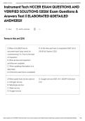 Instrument Tech NCCER EXAM QUESTIONS AND VERIFIED SOLUTIONS &vert;2026&vert; Exam Questions & Answers Test &vert;&vert; ELABORATED &DETAILED ANSWERS&excl;&excl;&NewLine;&NewLine;