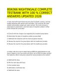 BSN366 NIGHTINGALE COMPLETE TESTBANK WITH 100 &percnt;  CORRECT ANSWERS UPDATED 2026