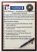 NSG 300 Exam 1 &ndash; Foundations of Nursing &lpar;2026&rpar; &vert; Grand Canyon University &vert; Complete Study Guide & Practice Questions with Verified Answers &vert; Comprehensive Nursing Fundamentals Review &vert; Latest Exam Prep &vert; A&plus; Graded