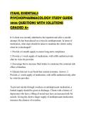 STAHL ESSENTIALS&NewLine;PSYCHOPHARMACOLOGY STUDY GUIDE&NewLine;2026 QUESTIONS WITH SOLUTIONS&NewLine;GRADED A&plus;