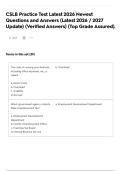 CSLB Practice Test Latest 2026 Newest Questions and Answers &lpar;Latest 2026 &sol; 2027 Update&rpar; &lpar;Verified Answers&rpar; &lpar;Top Grade Assured&rpar;&period;