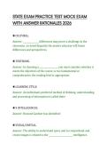 STATE EXAM PRACTICE TEST MOCK EXAM&NewLine;WITH ANSWER RATIONALES 2026&NewLine;