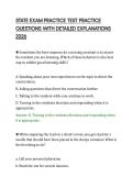 STATE EXAM PRACTICE TEST PRACTICE&NewLine;QUESTIONS WITH DETAILED EXPLANATIONS&NewLine;2026&NewLine;