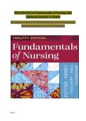 Fundamentals of Nursing 12th Edition by Patricia A&period; Potter &ndash; Nursing &ndash; Complete Test Bank with Verified Questions&comma; Answers&comma; and Rationales