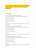 Food Manager Certification Practice Exam & Study Guide &lpar;250 High-Yield Practice Questions with Rationales&rpar;
